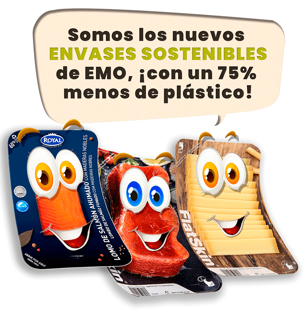 Somos los nuevos ENVASES SOSTENIBLES de EMO, ¡con un 75% menos de plástico!